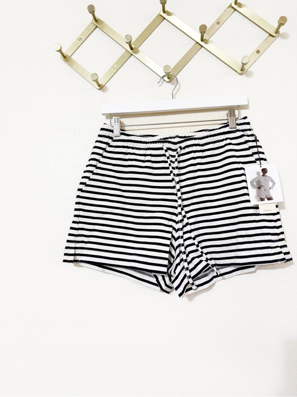 Nation Los Angeles Stacey Stripe Drawstring Pocket Cotton Shorts NEW Size Medium - Picture 8 of 12